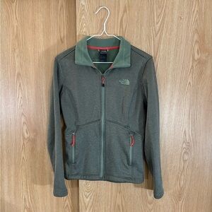 The North Face Agave Softshell Olive and Charcoal Fleece Jacket